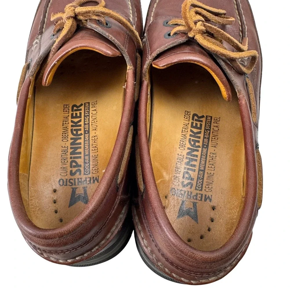 Mephisto Spinnaker Boat Shoes Mens 9.5 Brown Leather Air-Bag System Loafer